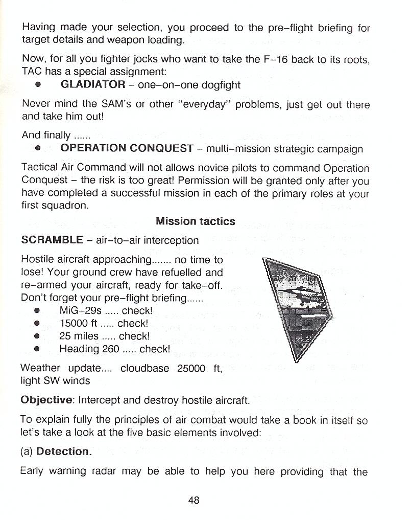 F-16 Combat Pilot flight manual page 48