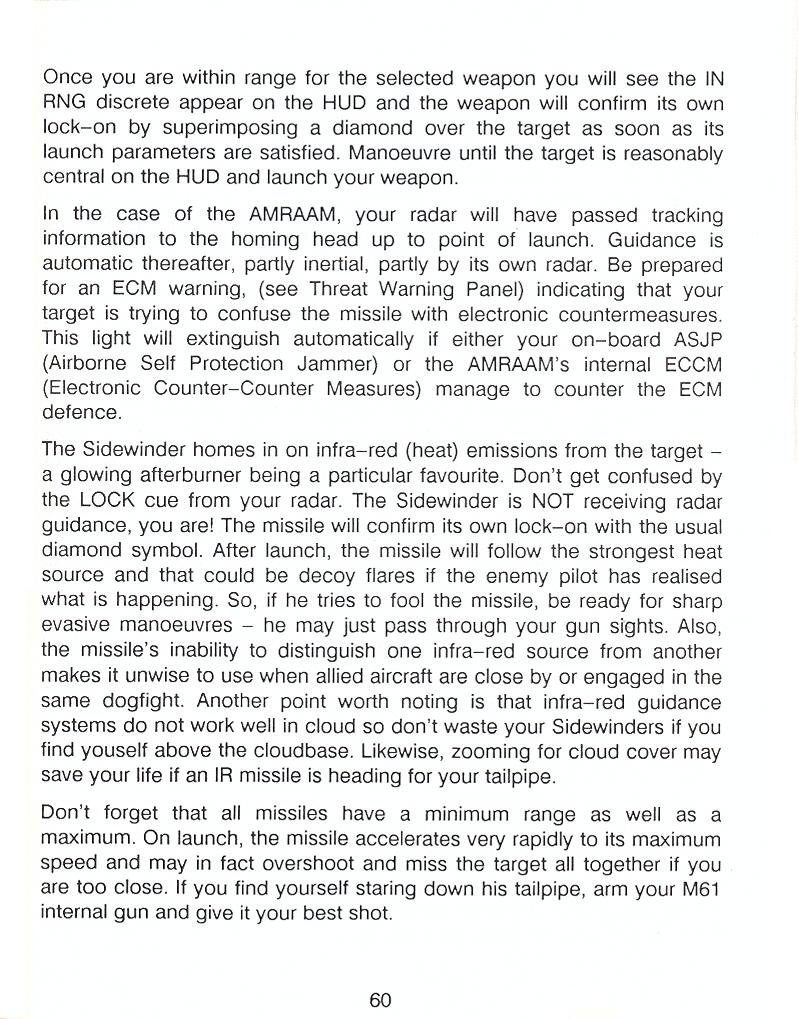 F-16 Combat Pilot flight manual page 60