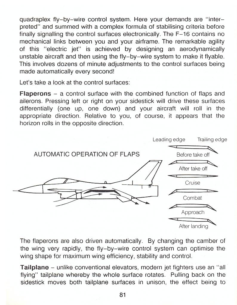 F-16 Combat Pilot flight manual page 81