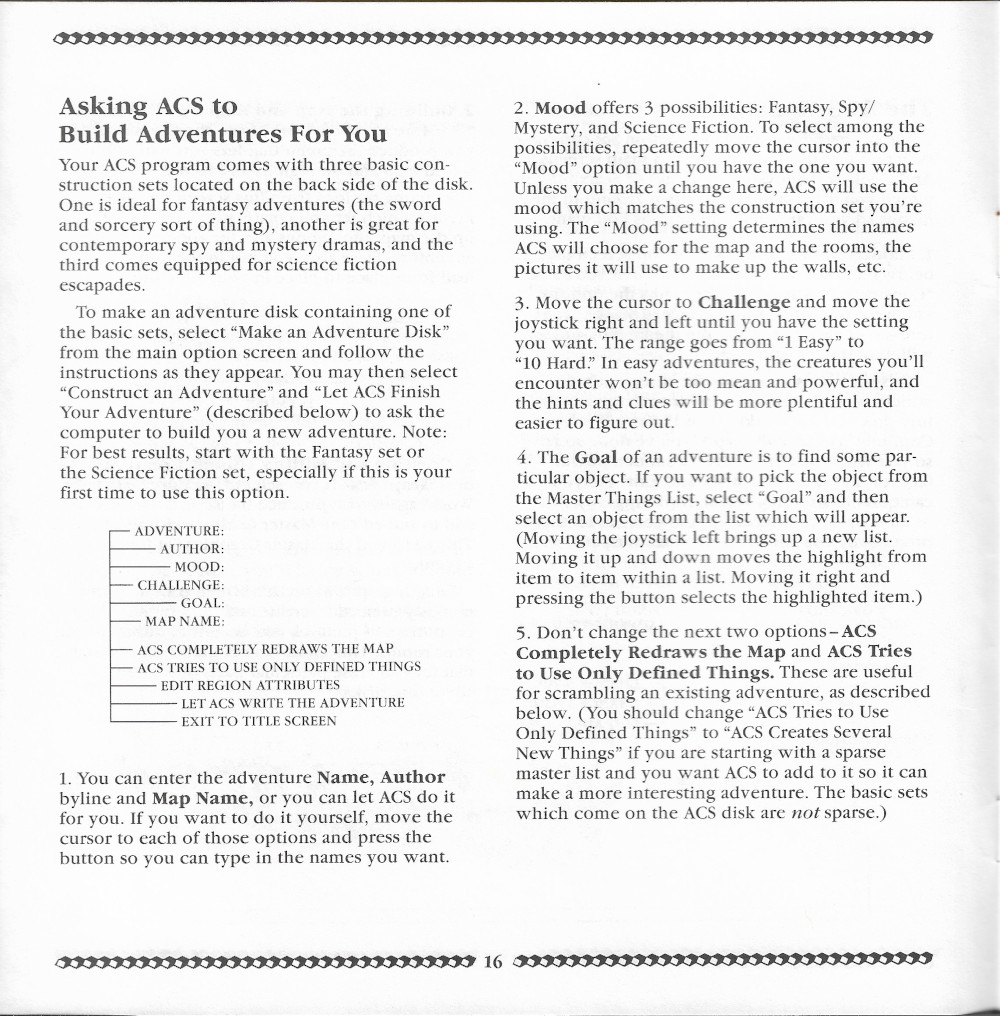 Adventure Construction Set manual page 16