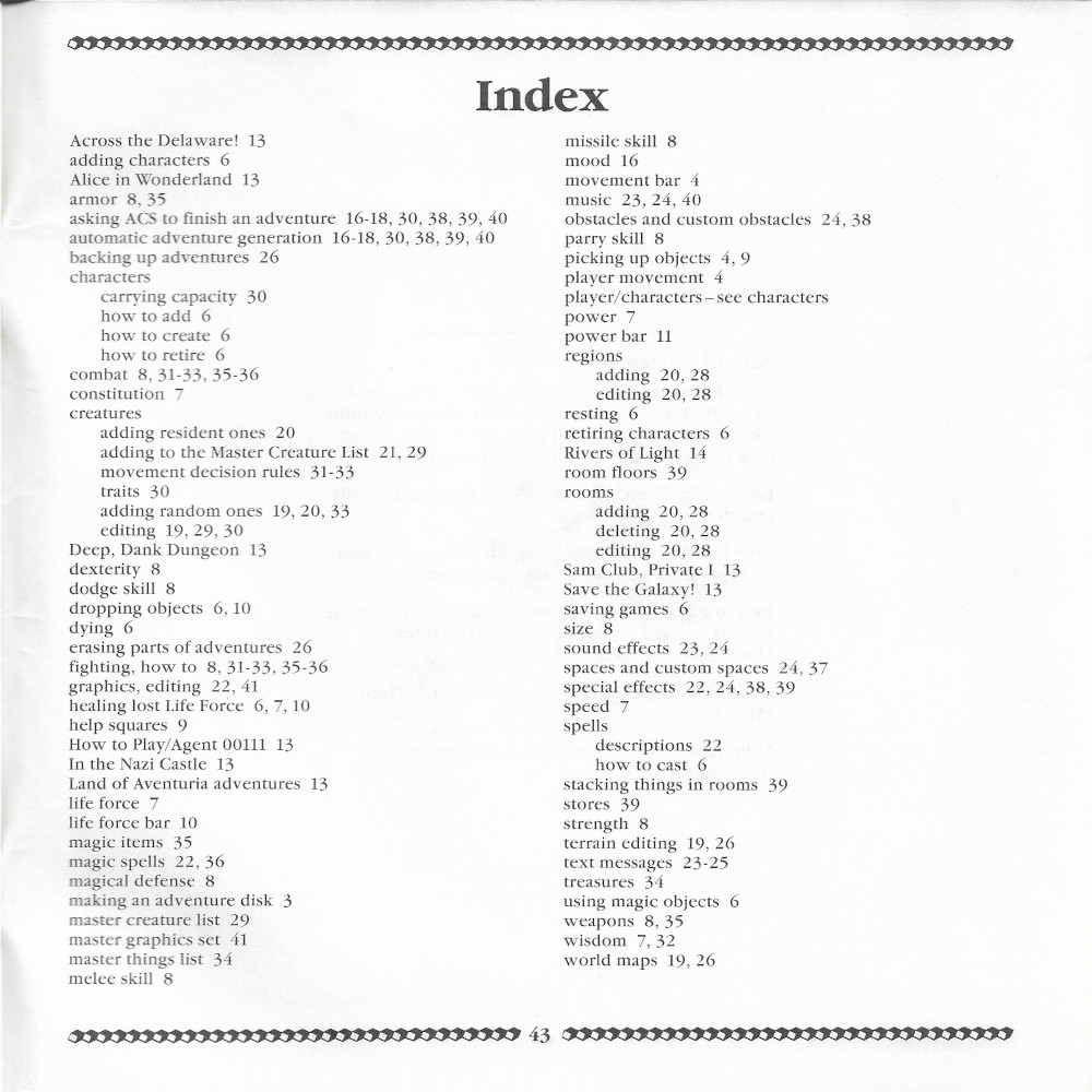 Adventure Construction Set manual page 43