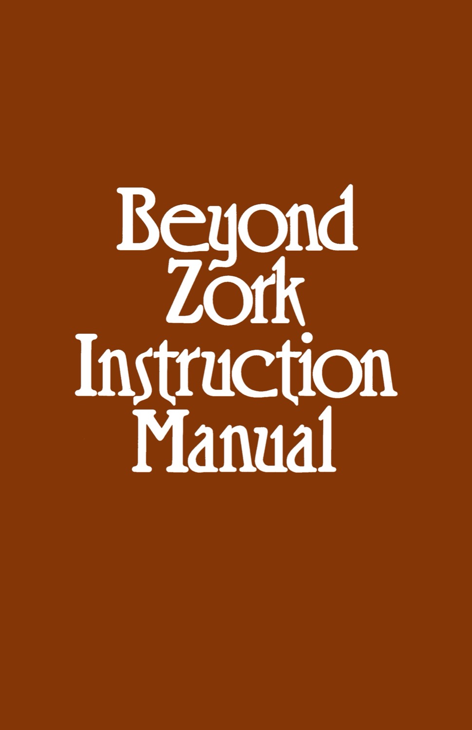 Beyond Zork Instruction manual page 1