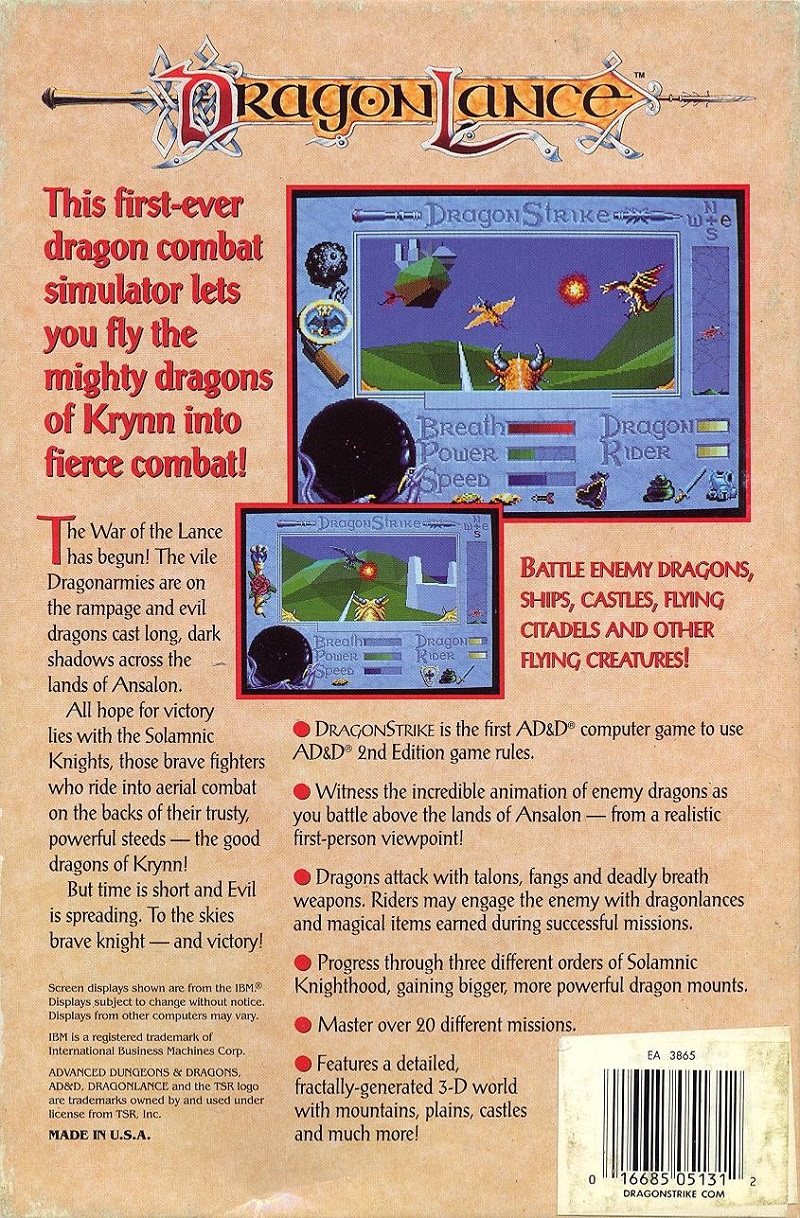 DragonStrike box back