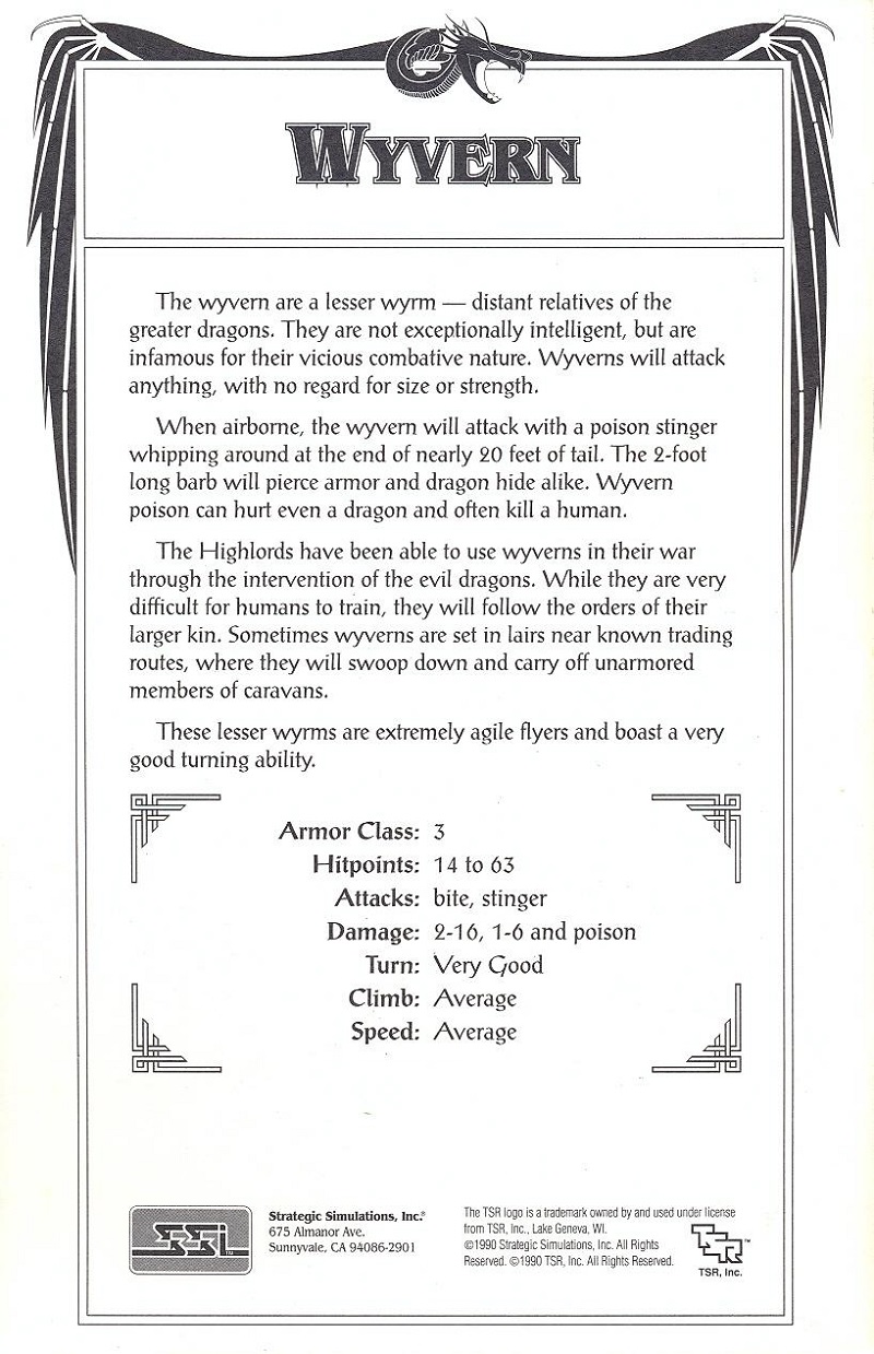 DragonStrike wyvern card back
