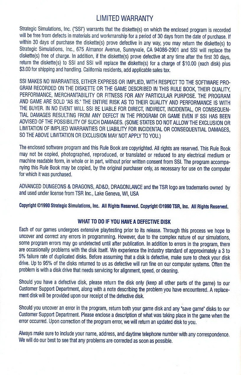 DragonStrike manual page i