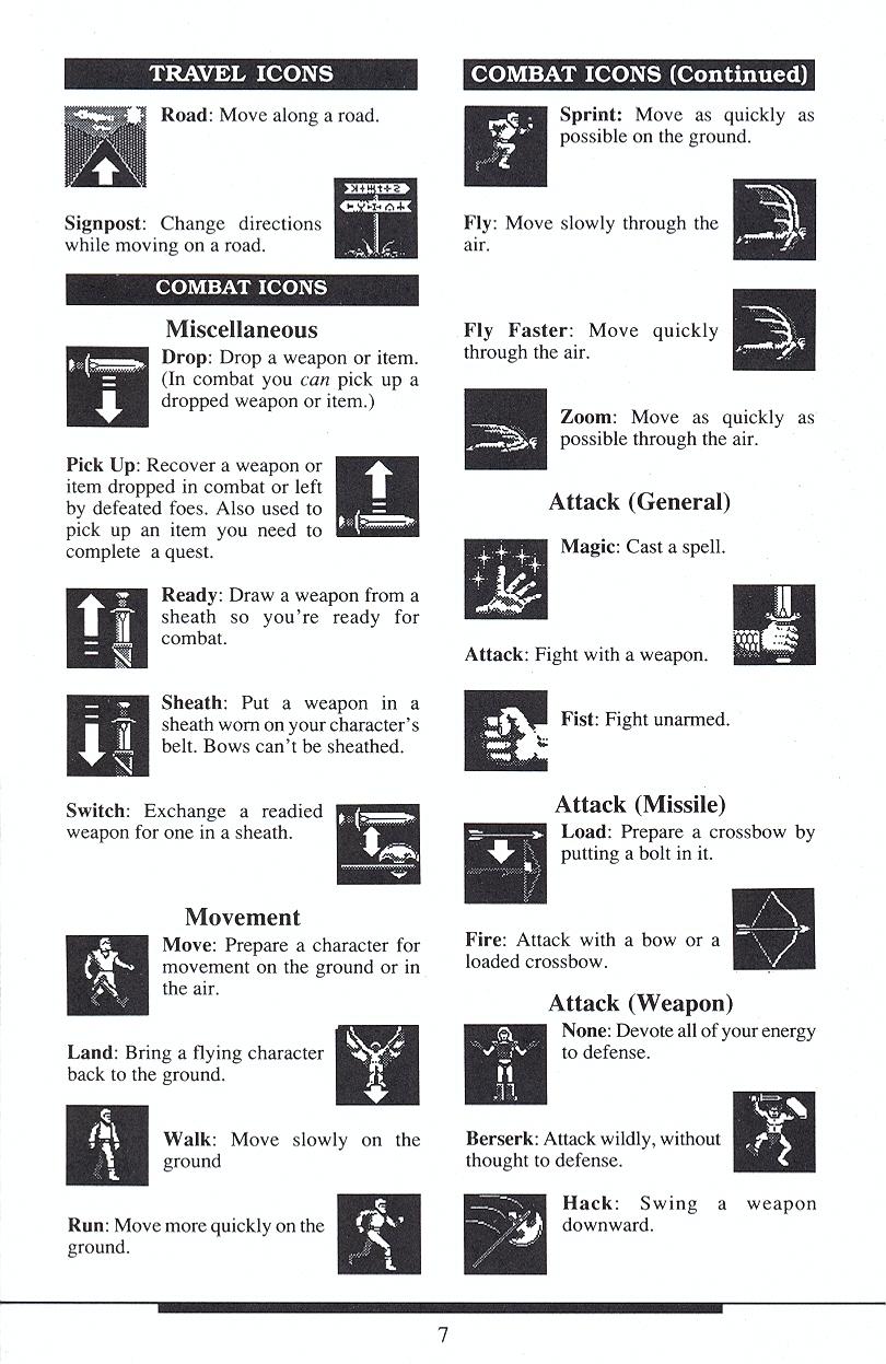 Knights of Legend players reference card page 7