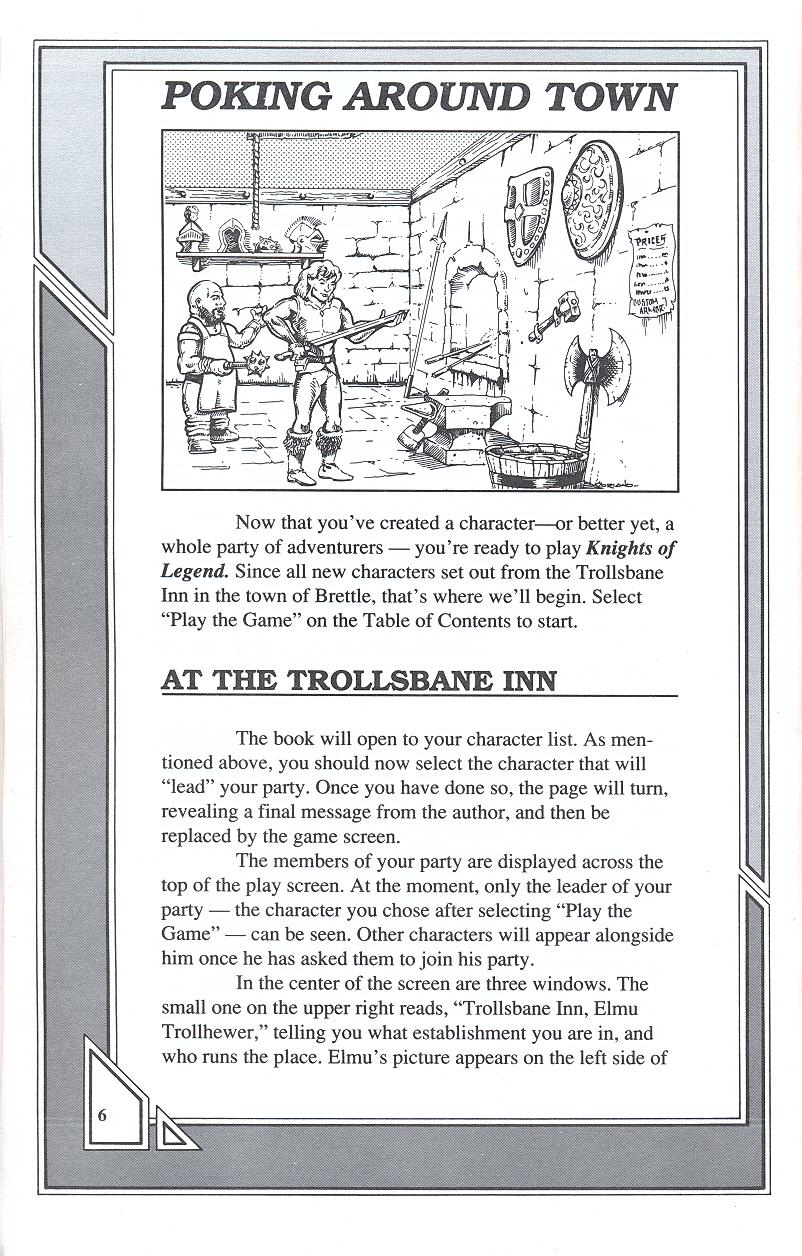 Knights of Legend players handbook page 6