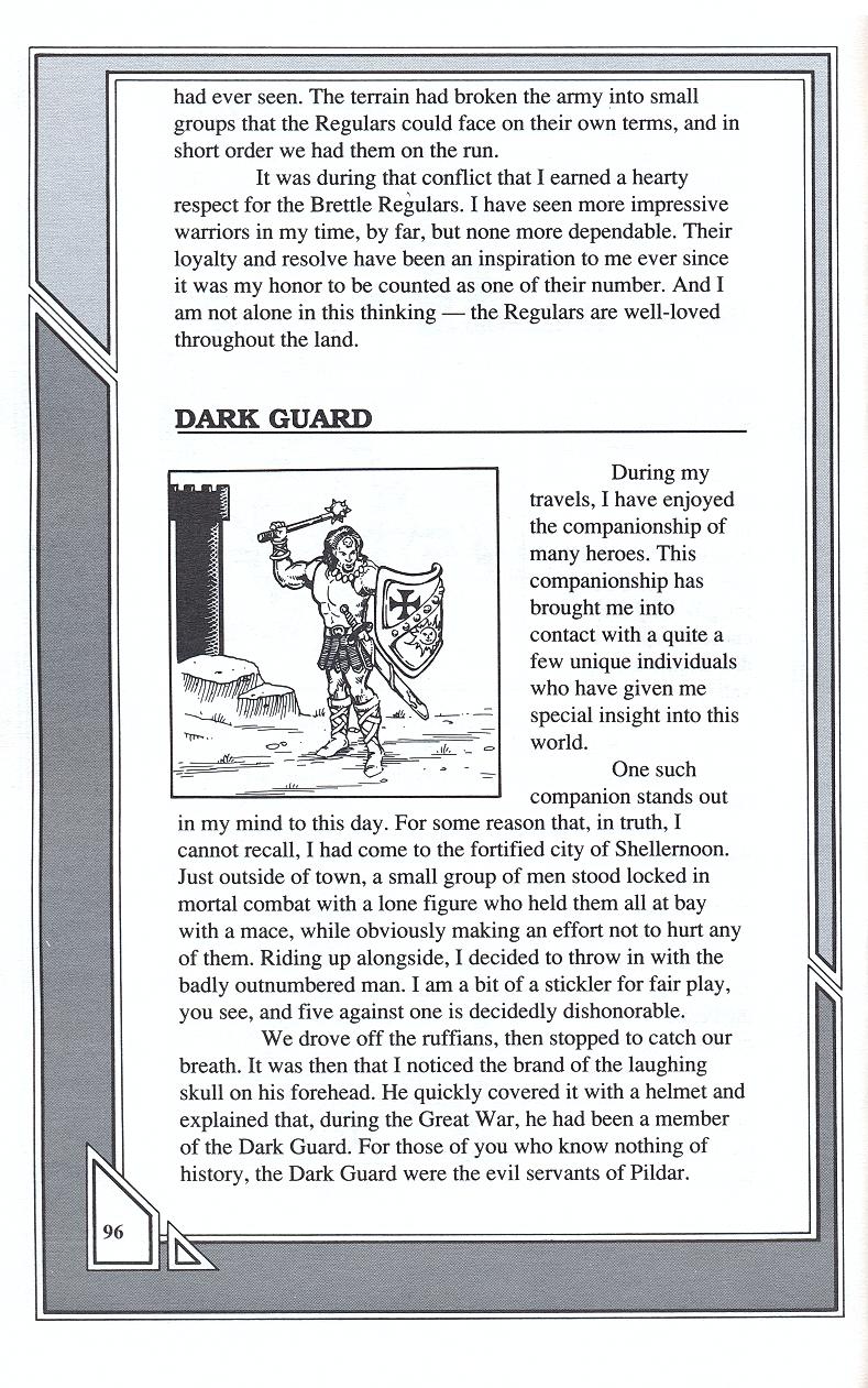 Knights of Legend players handbook page 96