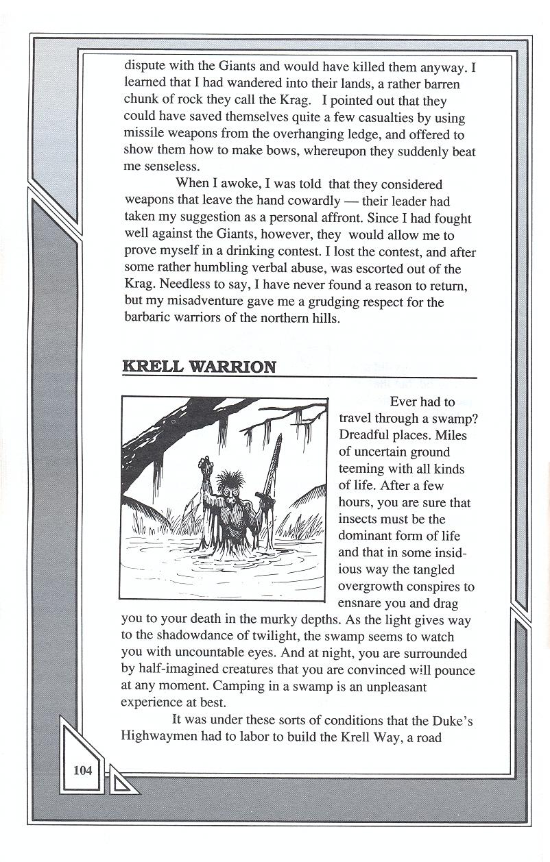 Knights of Legend players handbook page 104