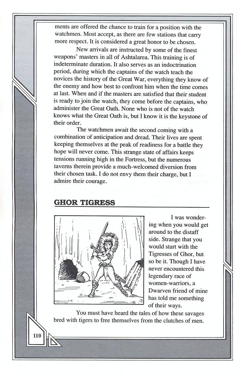 Knights of Legend players handbook page 110