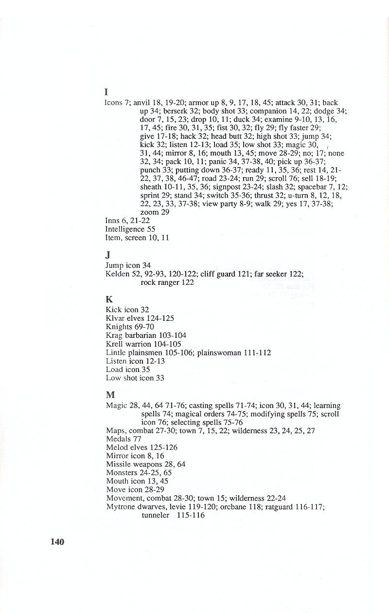 Knights of Legend players handbook page 140