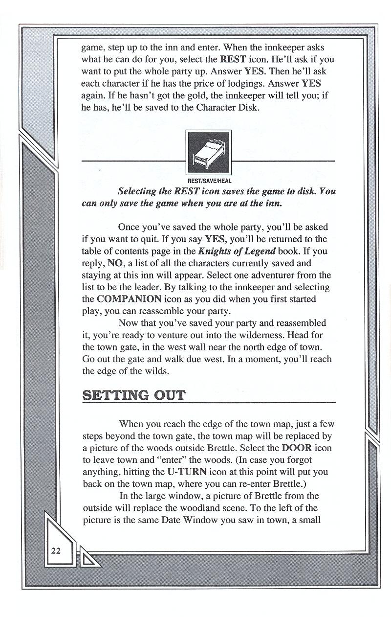 Knights of Legend players handbook page 22