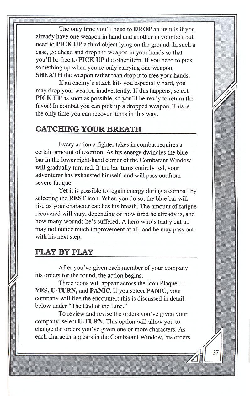 Knights of Legend players handbook page 37