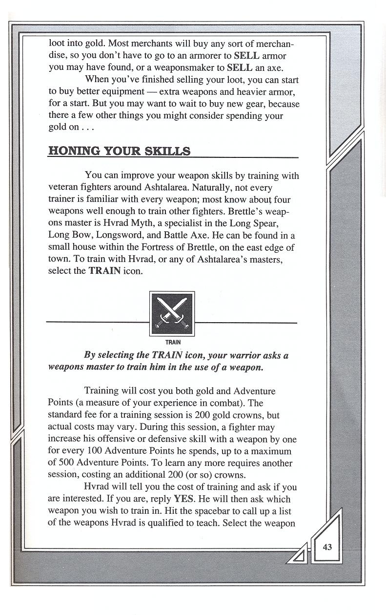 Knights of Legend players handbook page 43