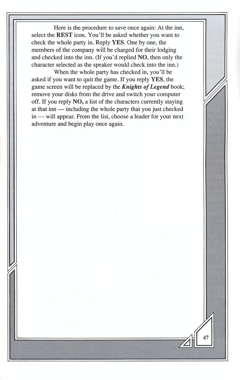 Knights of Legend players handbook page 47