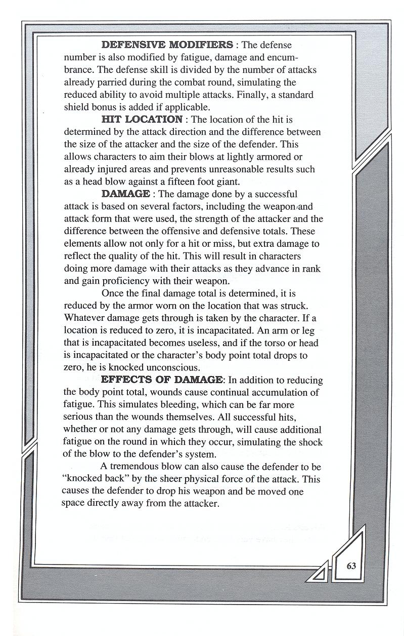 Knights of Legend players handbook page 63