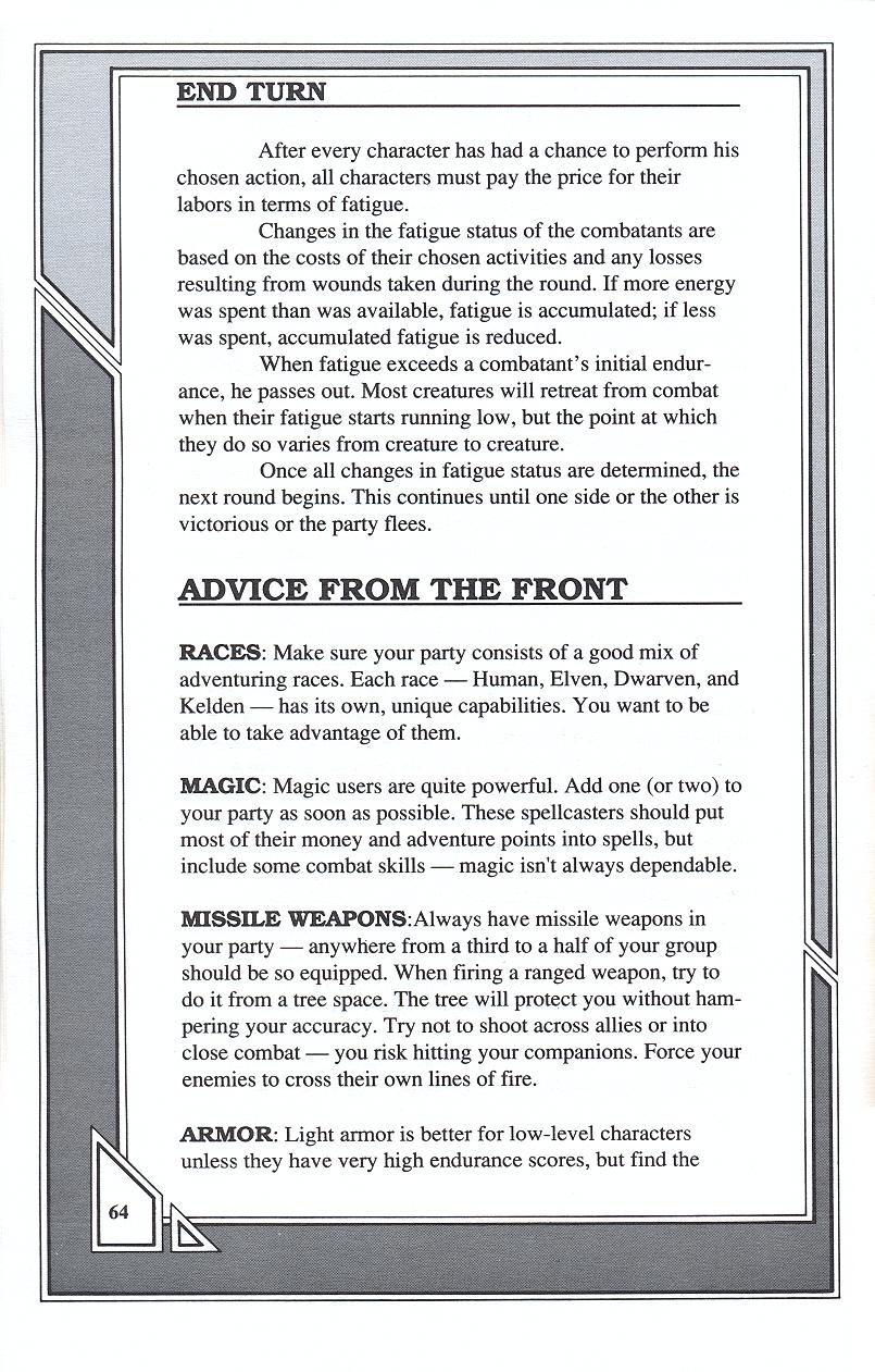 Knights of Legend players handbook page 64
