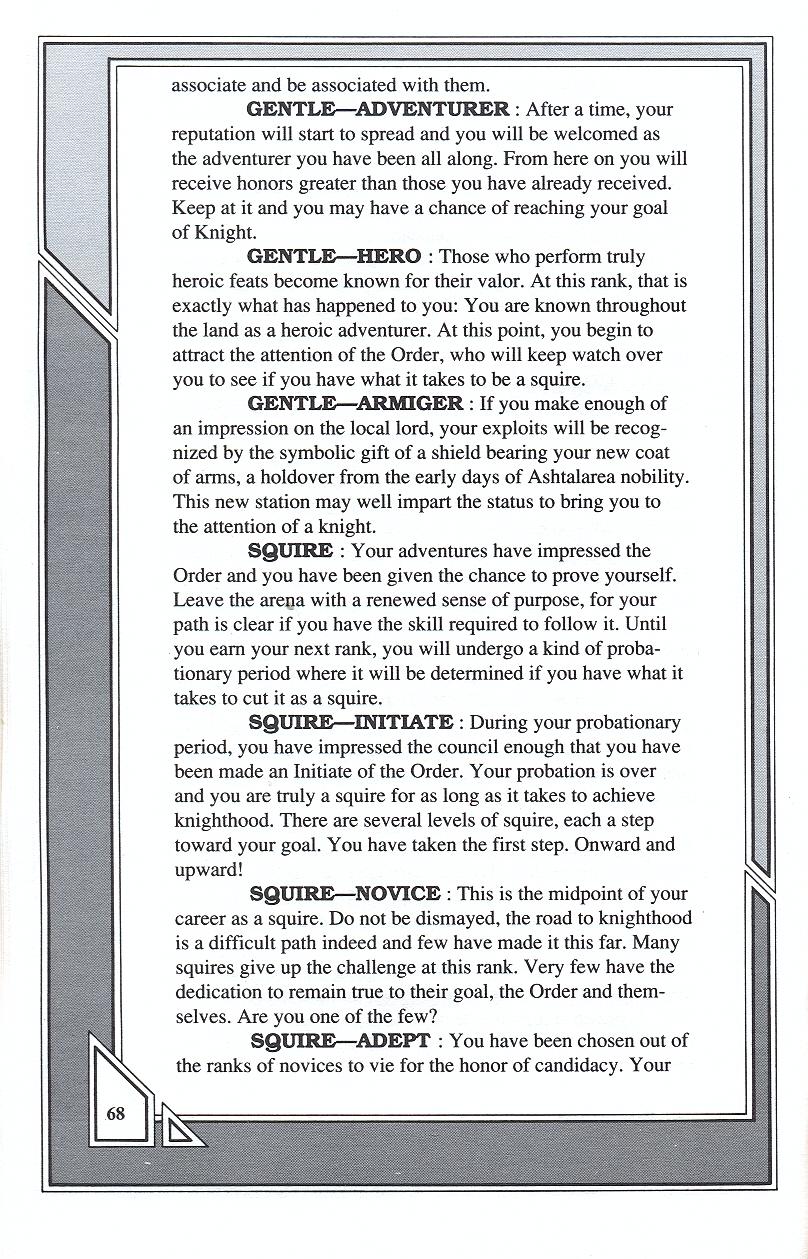 Knights of Legend players handbook page 68
