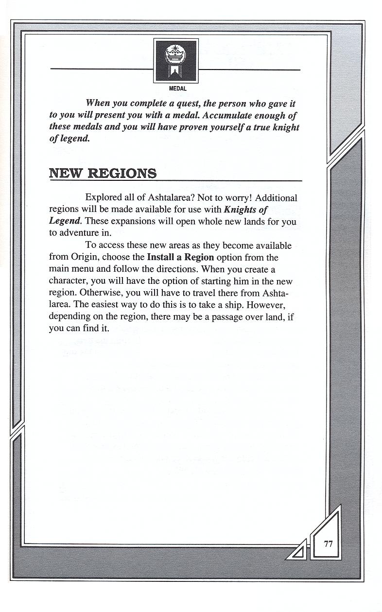 Knights of Legend players handbook page 77