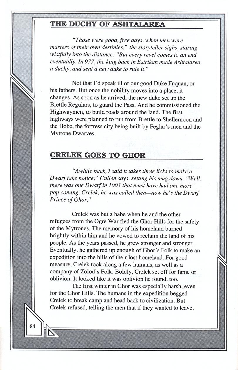 Knights of Legend players handbook page 84