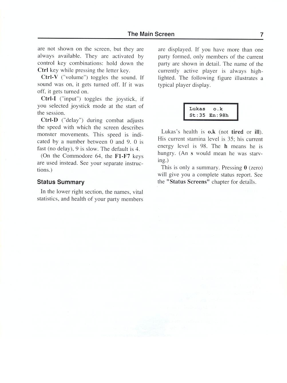 The Magic Candle manual page 7