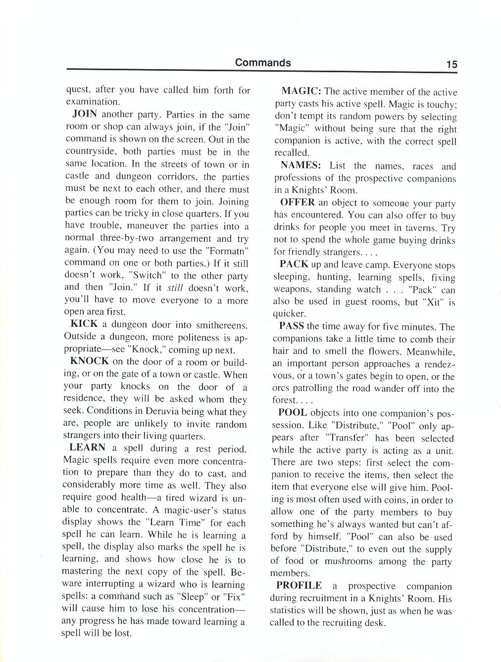 The Magic Candle manual page 15