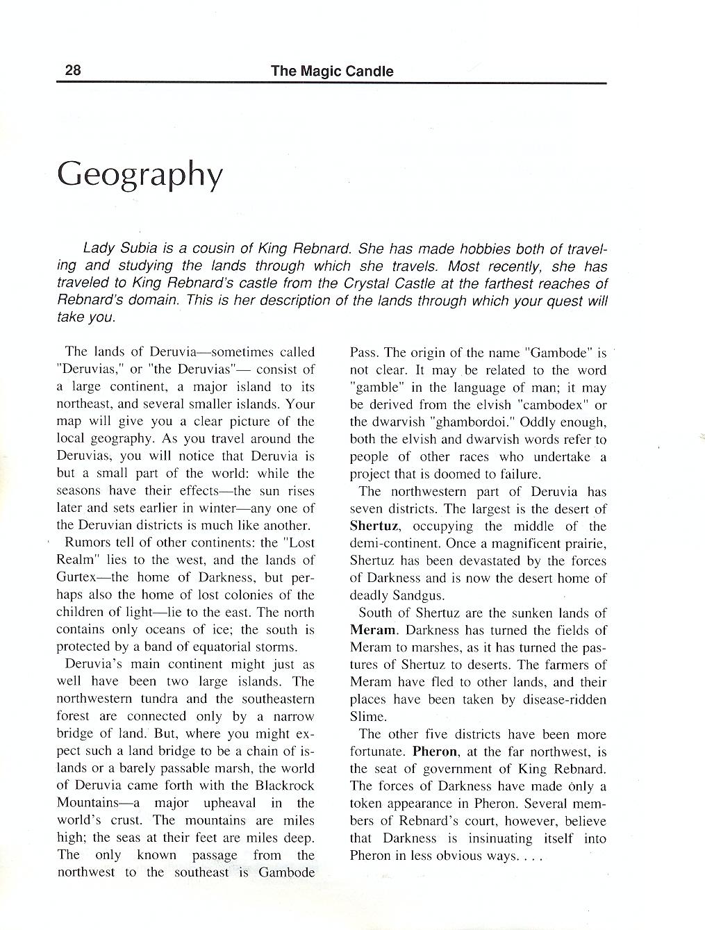 The Magic Candle manual page 28