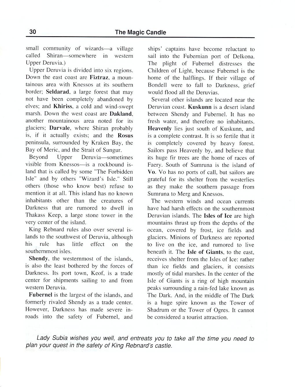 The Magic Candle manual page 30