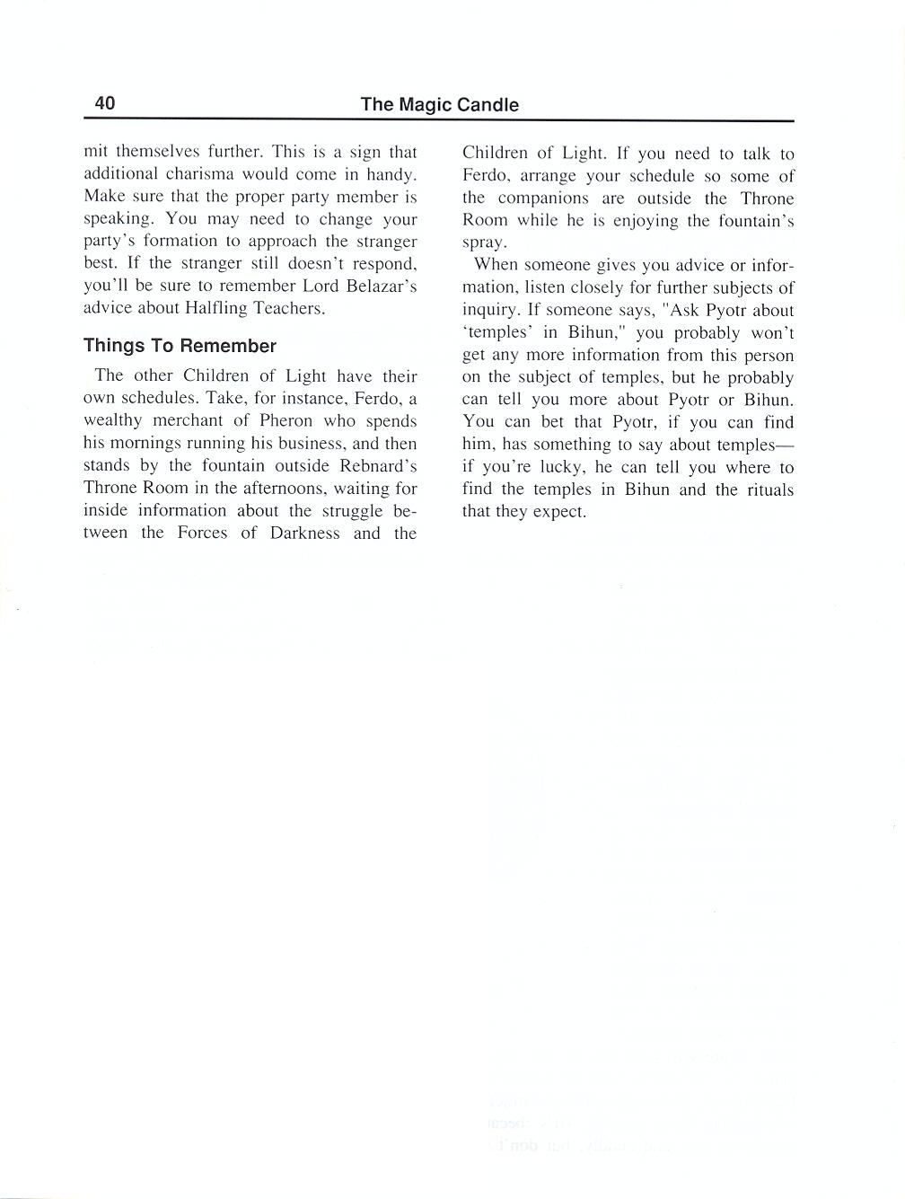 The Magic Candle manual page 40
