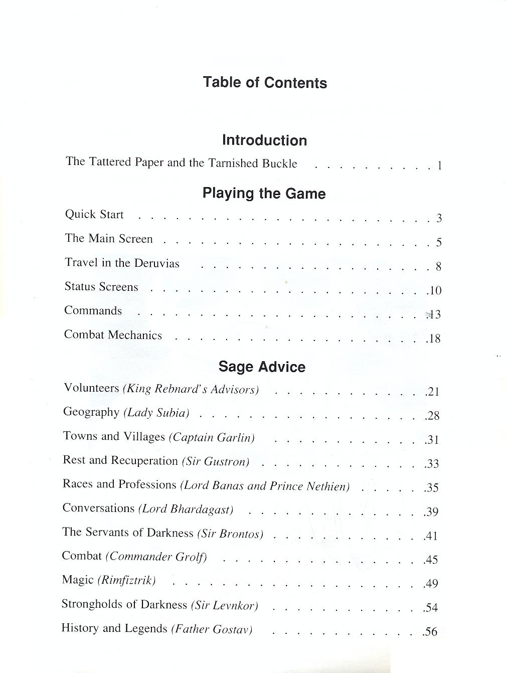 The Magic Candle manual page iii