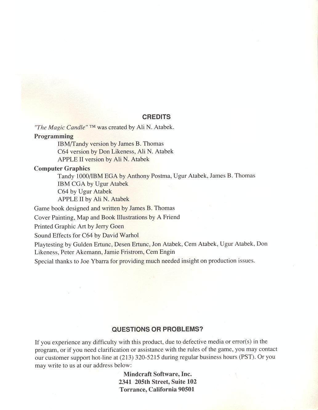 The Magic Candle manual page 61