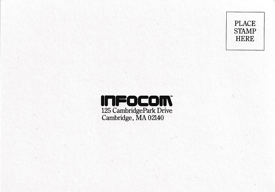 A Mind Forever Voyaging warranty card back