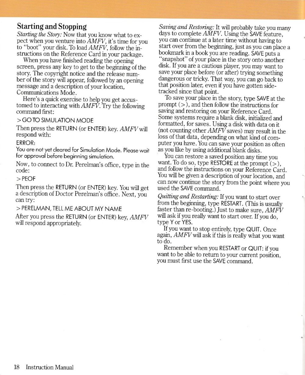 A Mind Forever Voyaging manual page 18