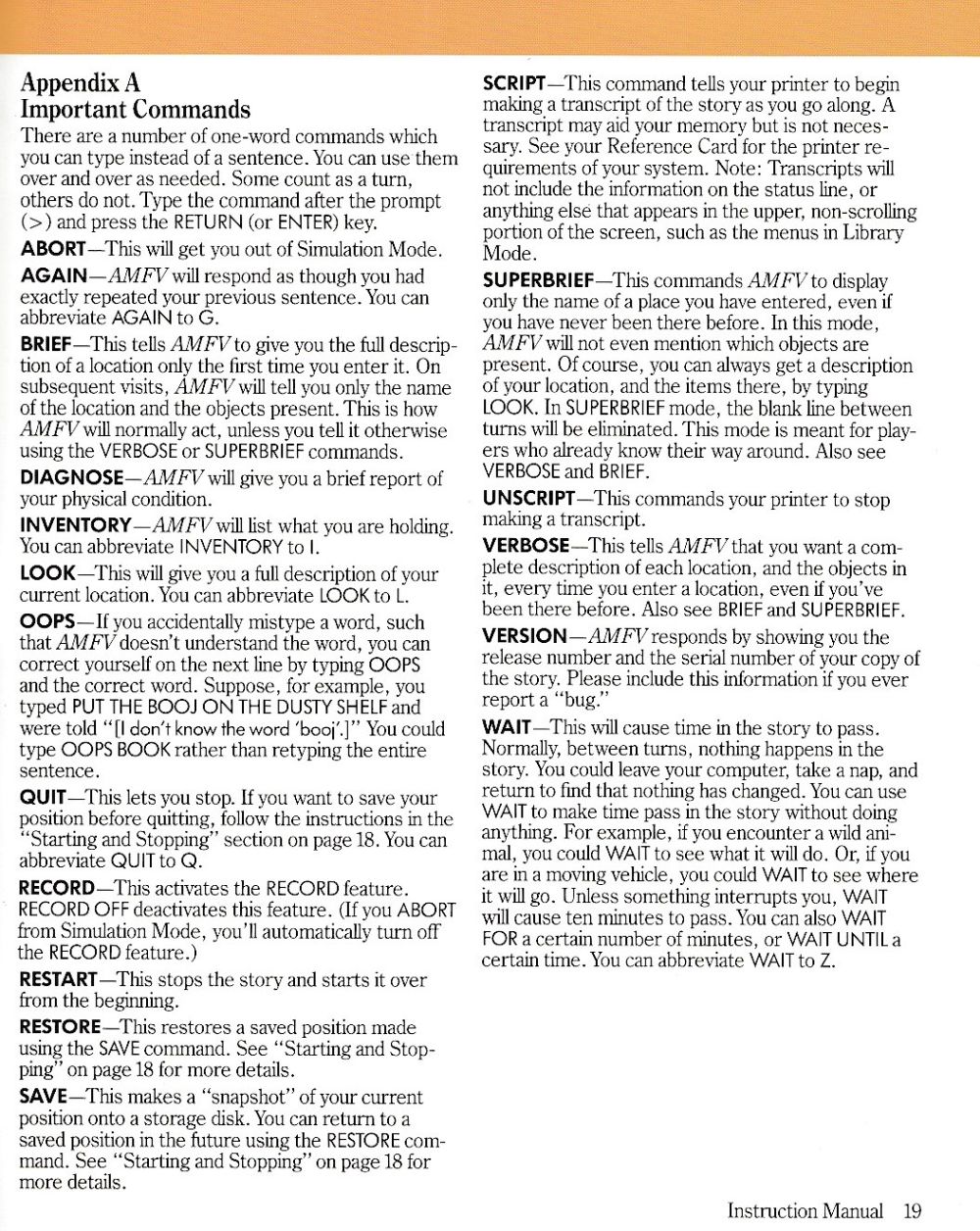 A Mind Forever Voyaging manual page 19