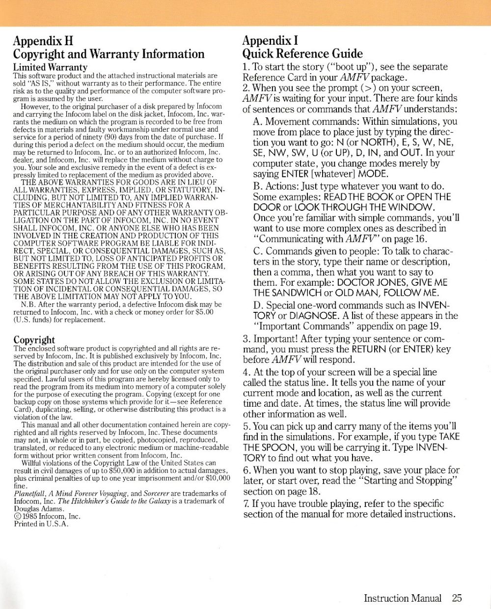 A Mind Forever Voyaging manual page 25