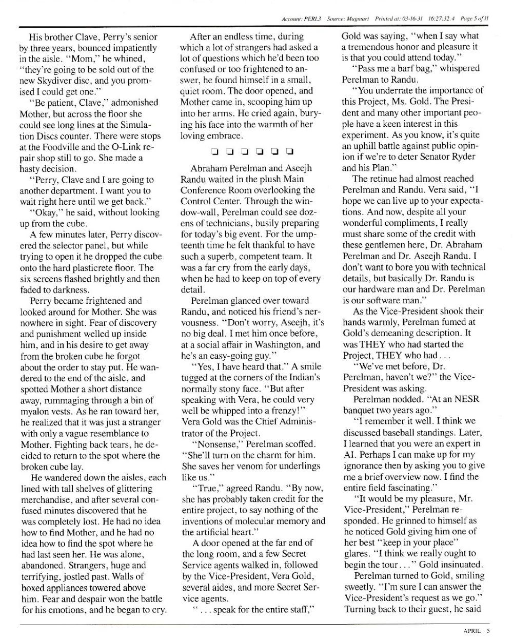 A Mind Forever Voyaging manual page 5