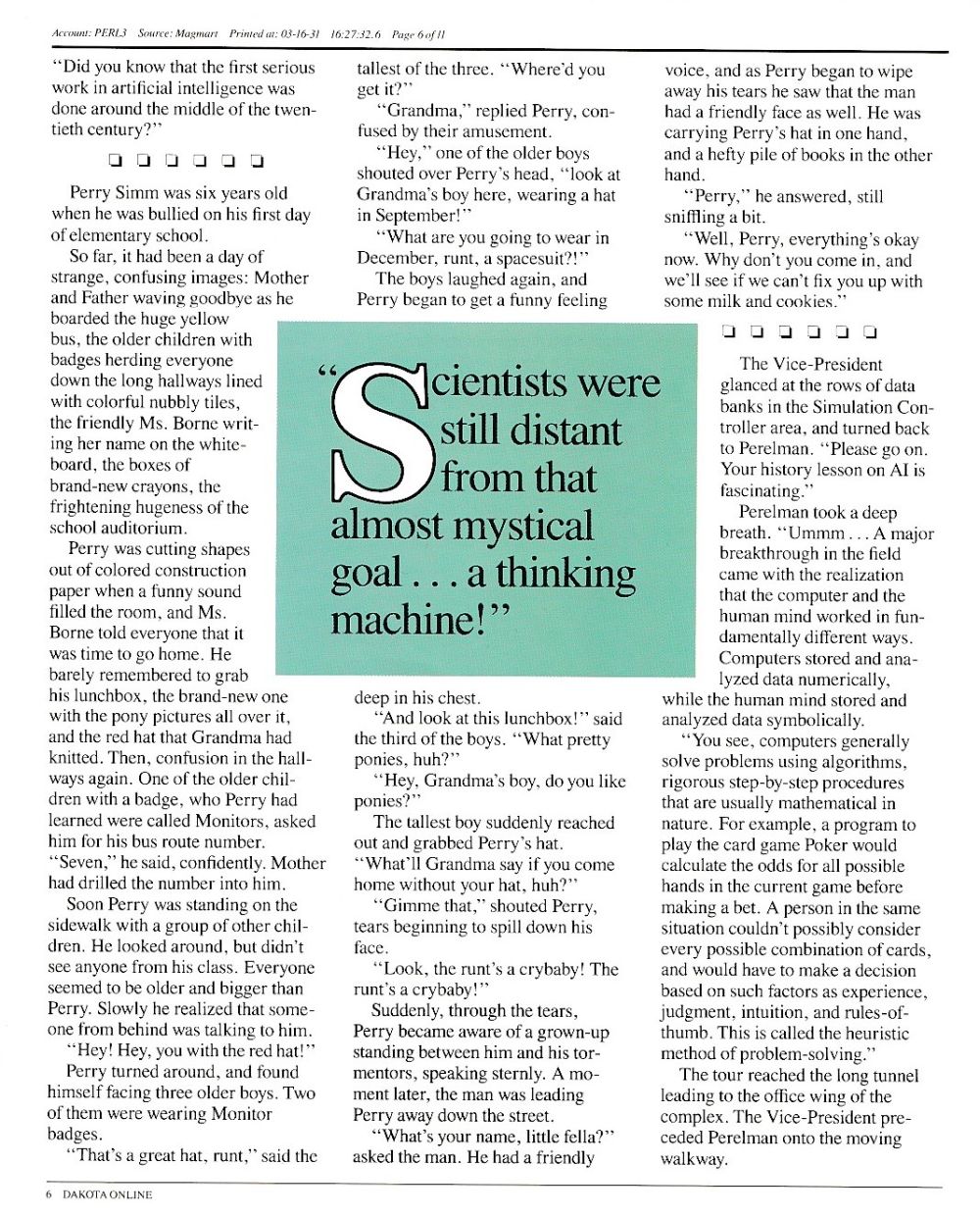 A Mind Forever Voyaging manual page 6
