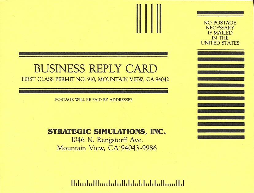 President Elect (1988 Edition) response card front