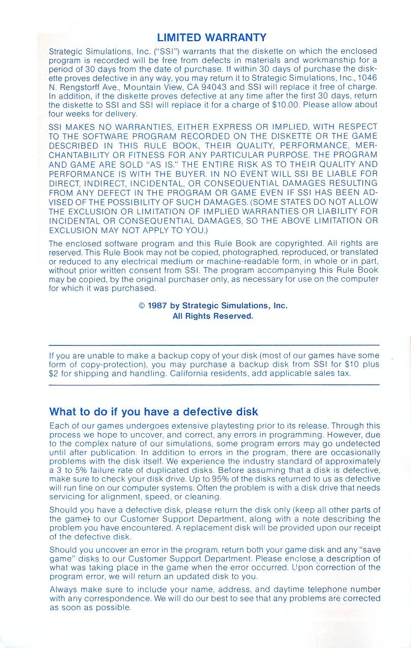 President Elect (1988 Edition) manual page i