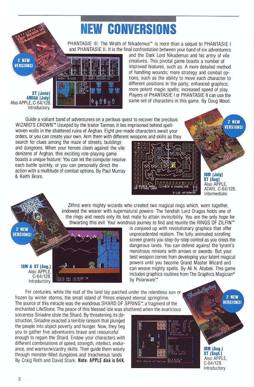 President Elect (1988 Edition) 1987 catalog page 3