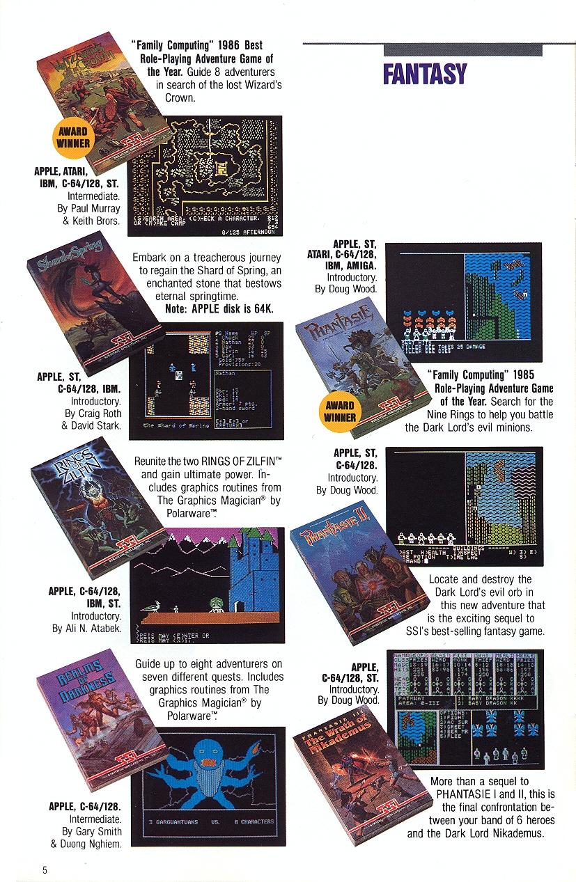 President Elect (1988 Edition) 1987 catalog page 5